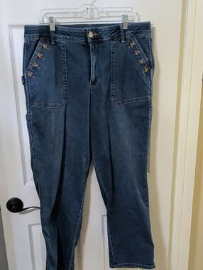 Democracy Navy Blue Denim Jeans with Branded Waist Label